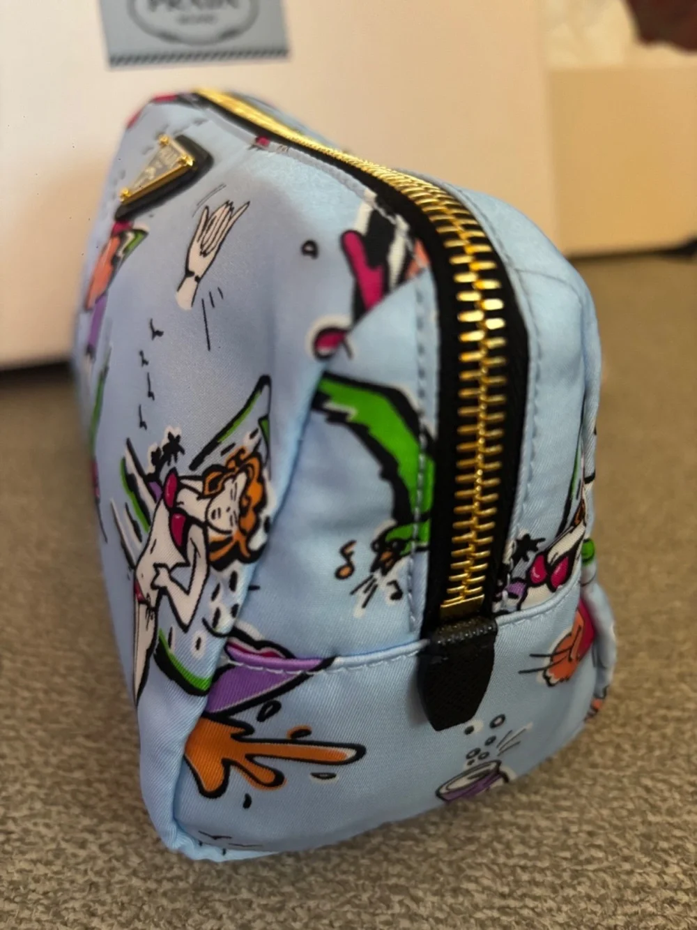 Prada Tessuto Stampato Surf Cosmetic Pouch